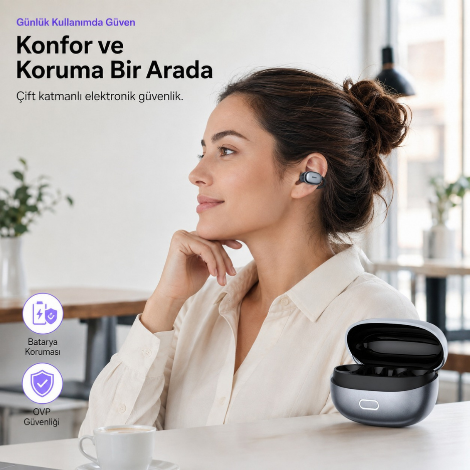 P-Q15 110 Dil AI Çeviri Destekli Açık Kulak Kulaklık