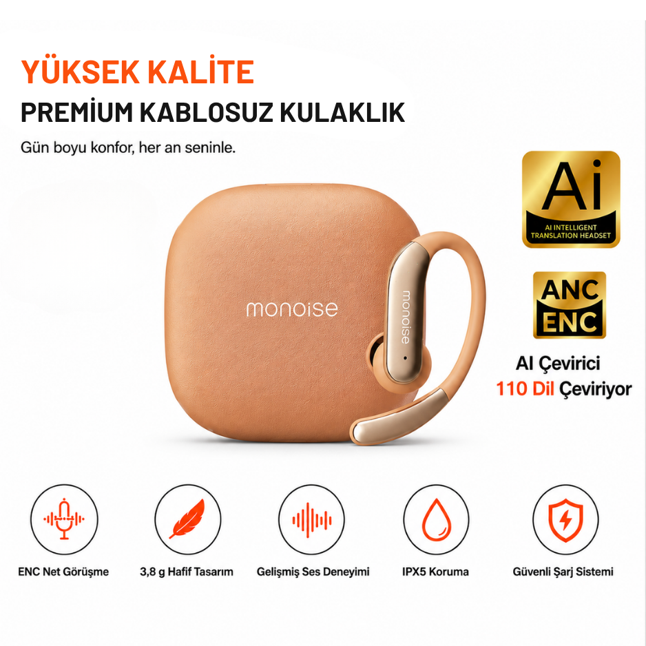 P-Q16 110 Dil AI Çeviri Destekli Açık Kulak Kulaklık