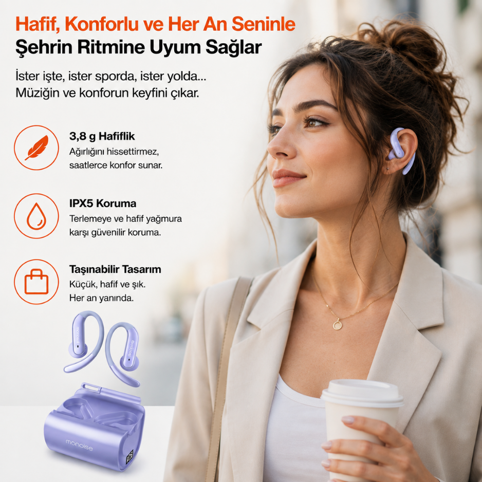 P-Q13 110 Dil AI Çeviri Destekli Açık Kulak Kulaklık