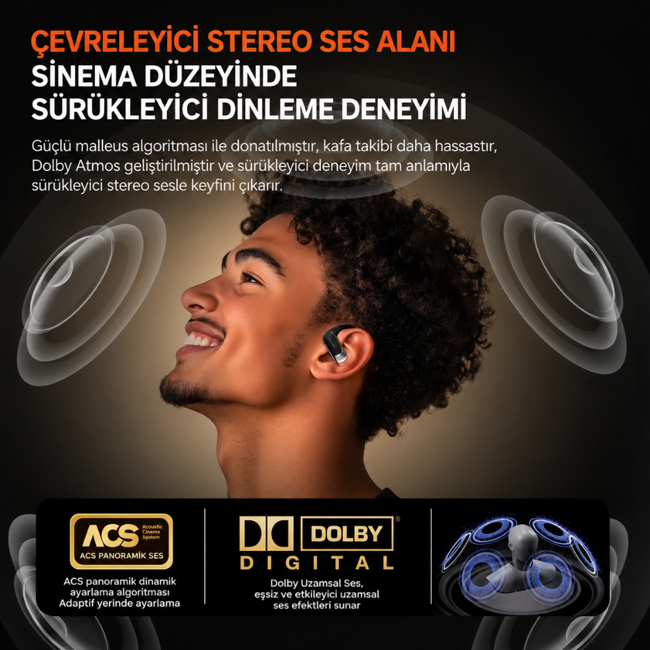 P-G1 110 Dil AI Çeviri Destekli Açık Kulak Kulaklık