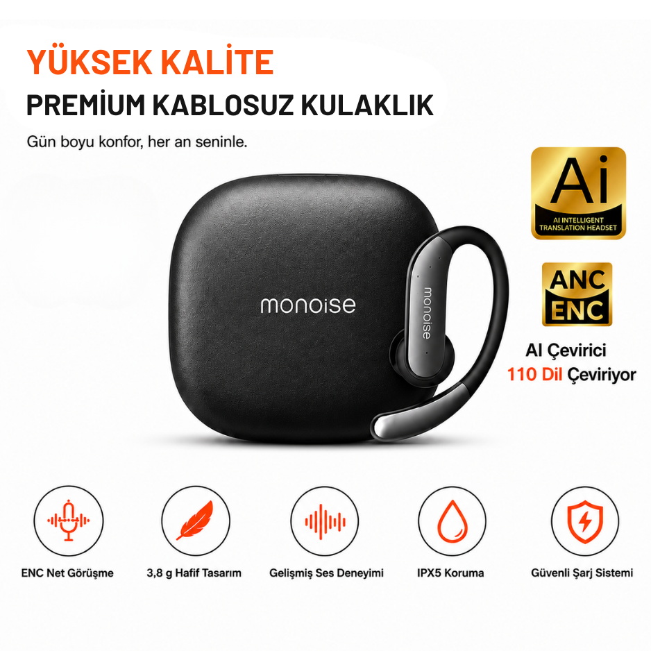 P-Q16 110 Dil AI Çeviri Destekli Açık Kulak Kulaklık