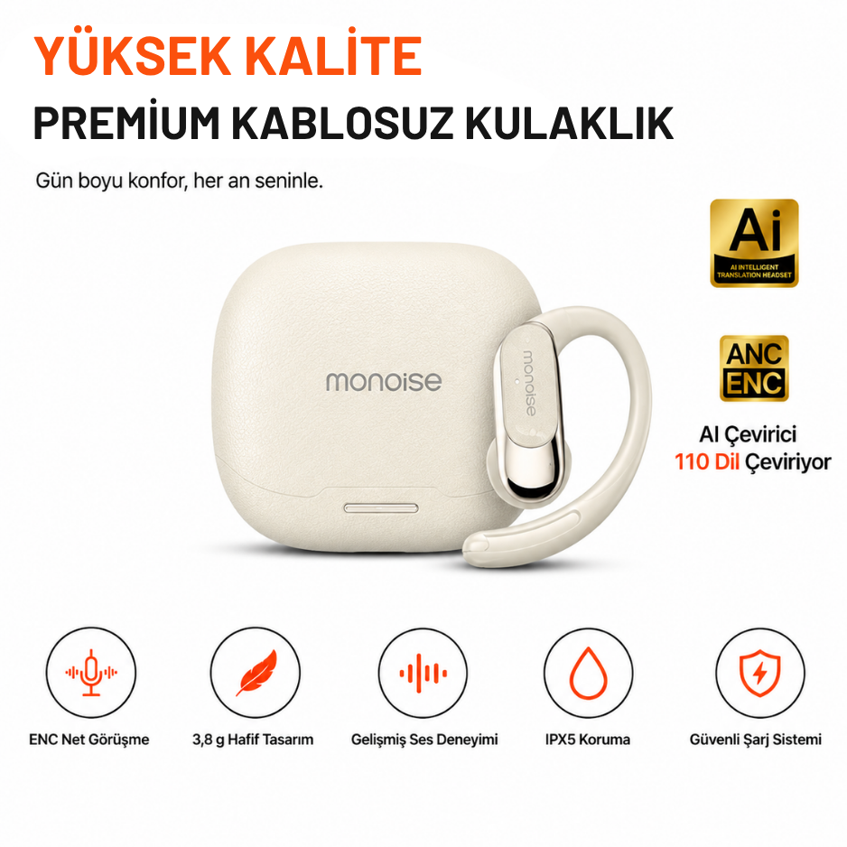 P-G2 110 Dil AI Çeviri Destekli Açık Kulak Kulaklık