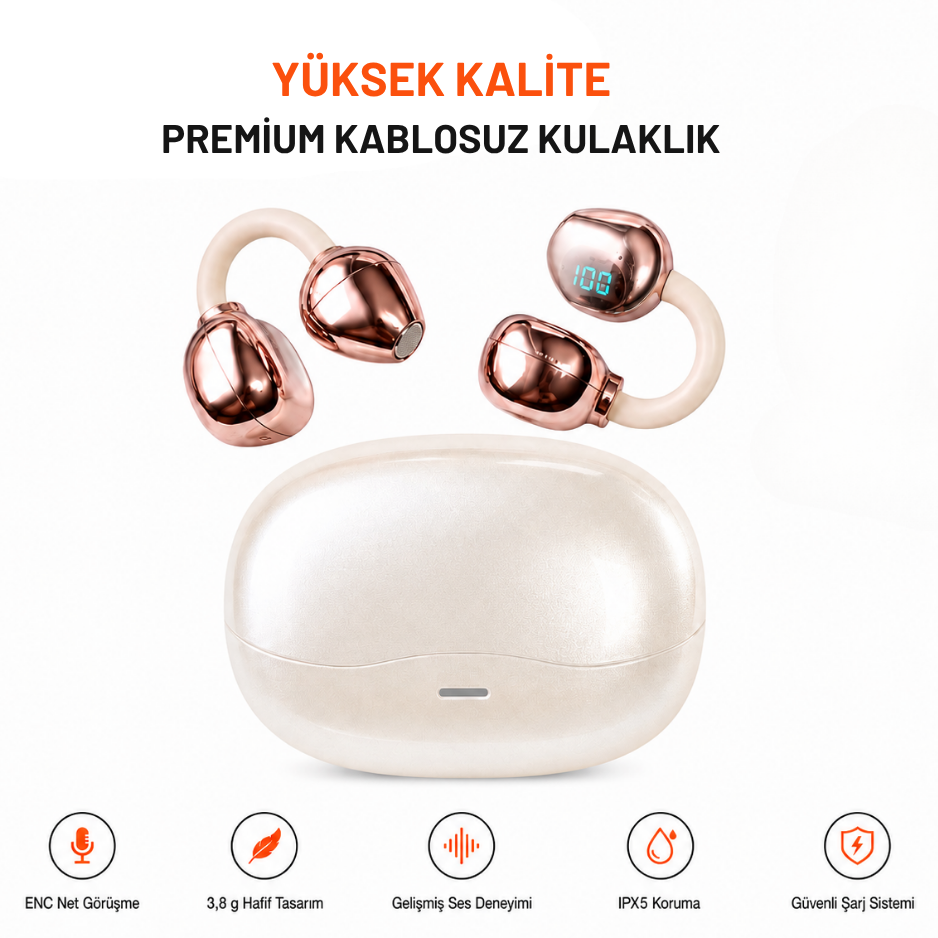 Dijital Göstergeli Kulak Kancalı Kablosuz Kulaklık