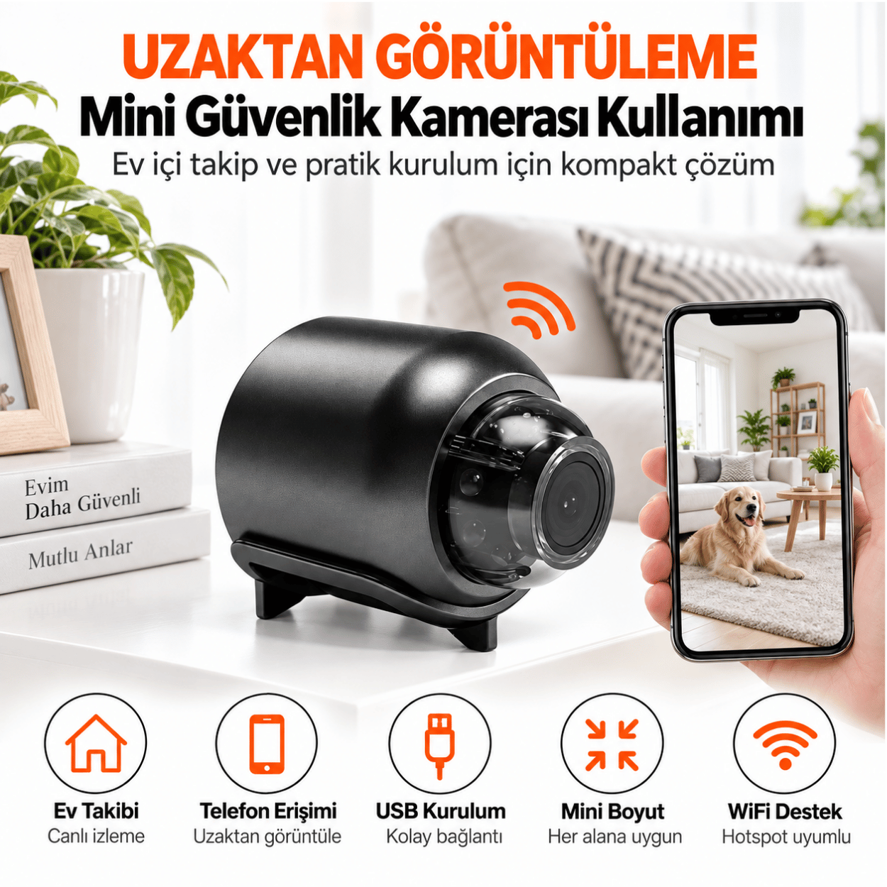 Mini Wi‑Fi Kamera ve Mobil Canlı İzleme