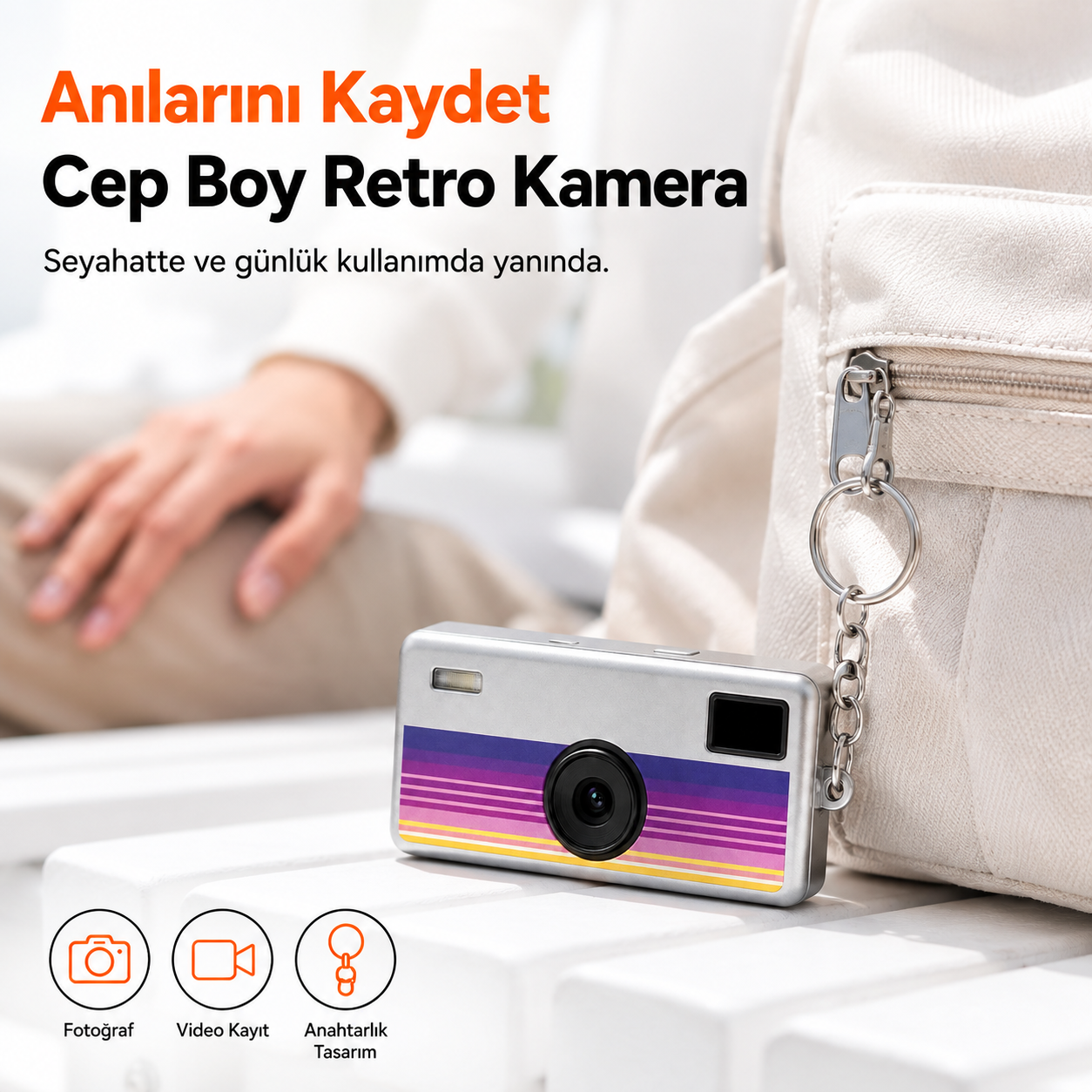 1080P HD Mini Retro Dijital Kamera – Anahtarlıklı