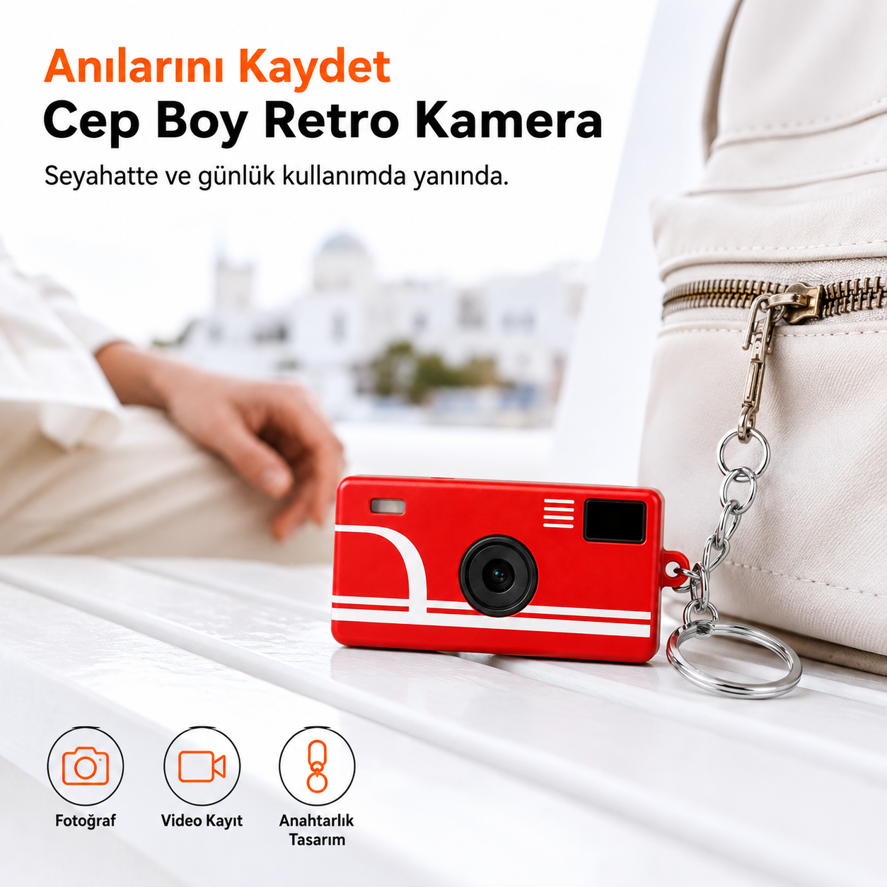 1080P HD Mini Retro Dijital Kamera – Anahtarlıklı