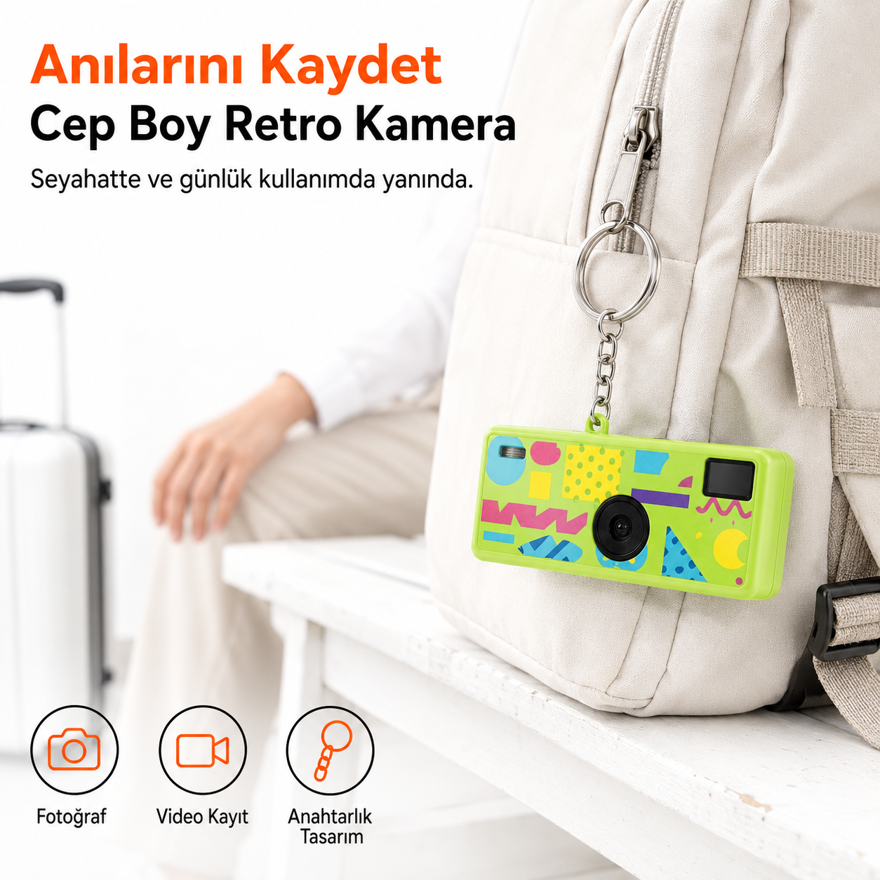 1080P HD Mini Retro Dijital Kamera – Anahtarlıklı