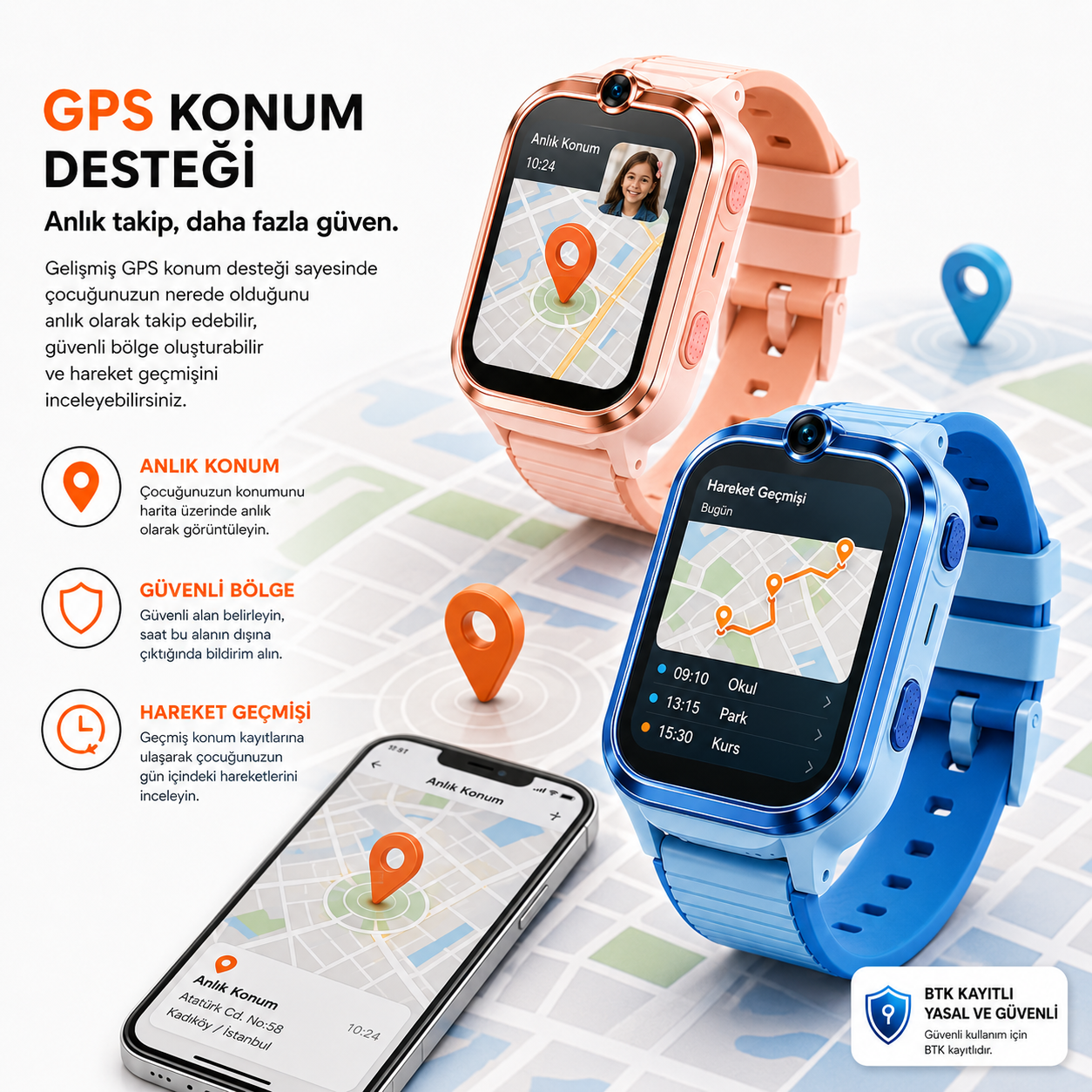 4G LTE GPS Takipli Görüntülü Konuşmalı Çocuk Akıllı Saati