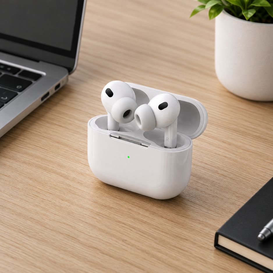 ANC ve H2 İşlemcili Airpods Kablosuz Kulaklık Pedli Tasarım