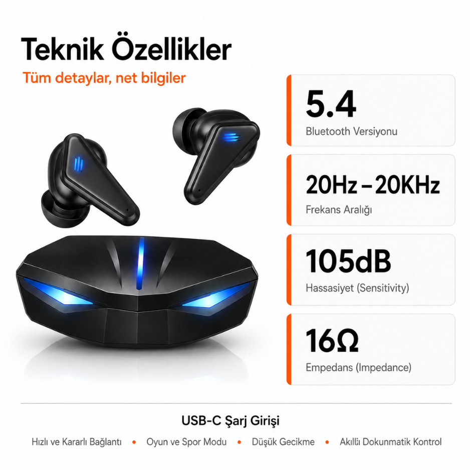 5.4 Sürüm Mikrofonlu Kablosuz Stereo Kulaklık